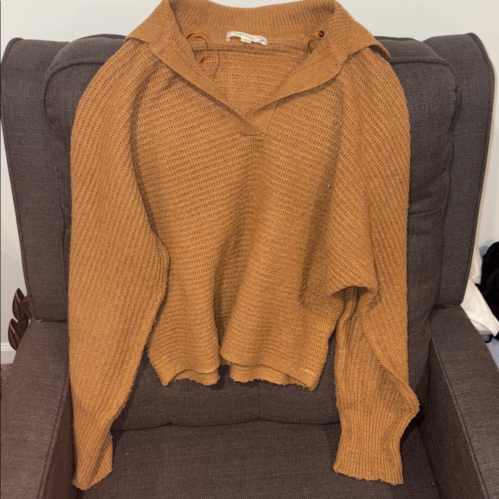 Pink Rose Camel Knit Sweater